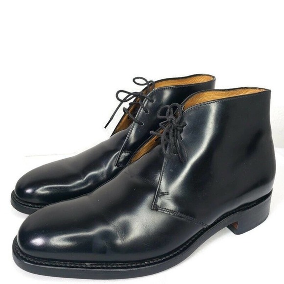 Charles Tyrwhitt Made In England Black Leather Lace Up Ankle Boots